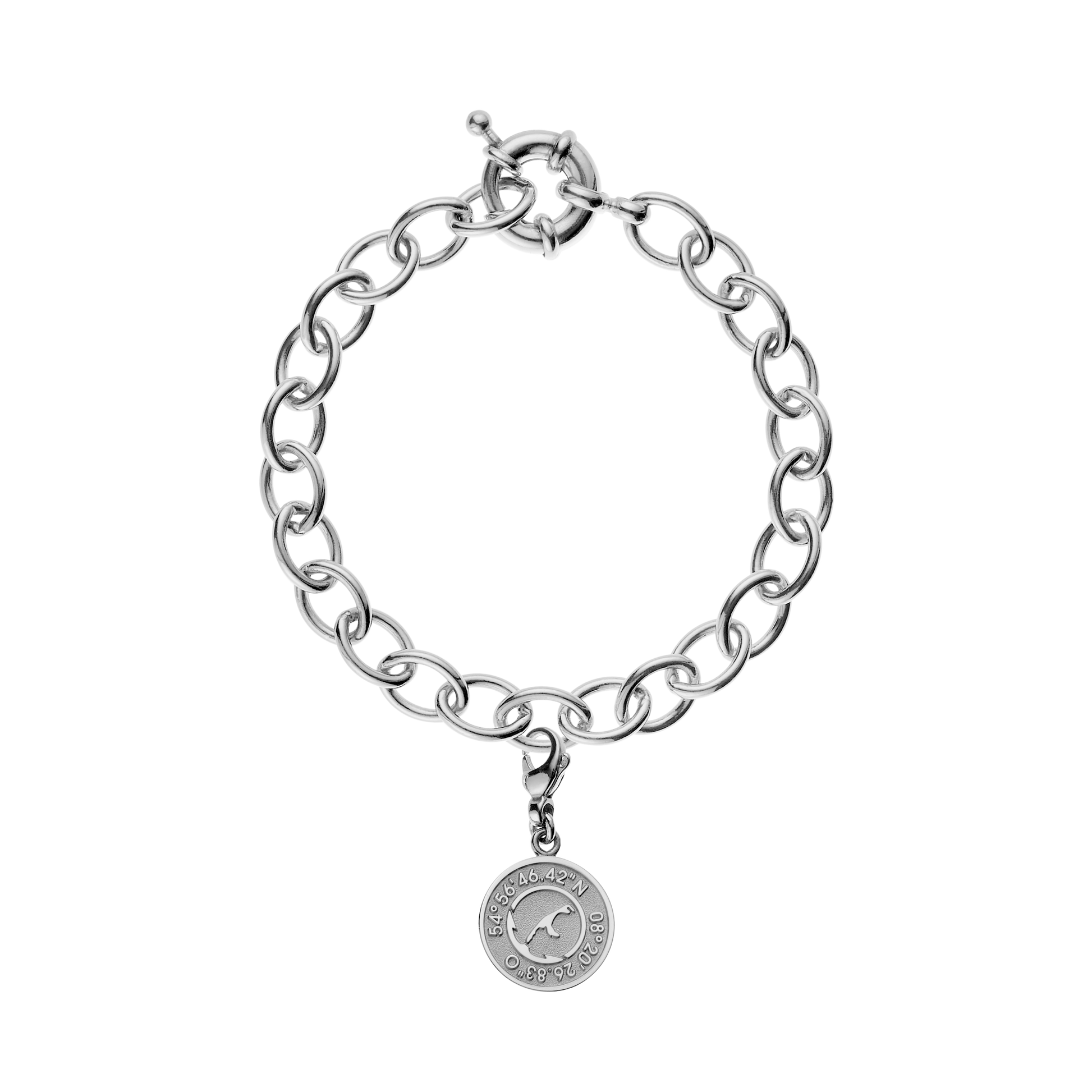 Koordinaten Charm Armband Sylt "Ancrage"