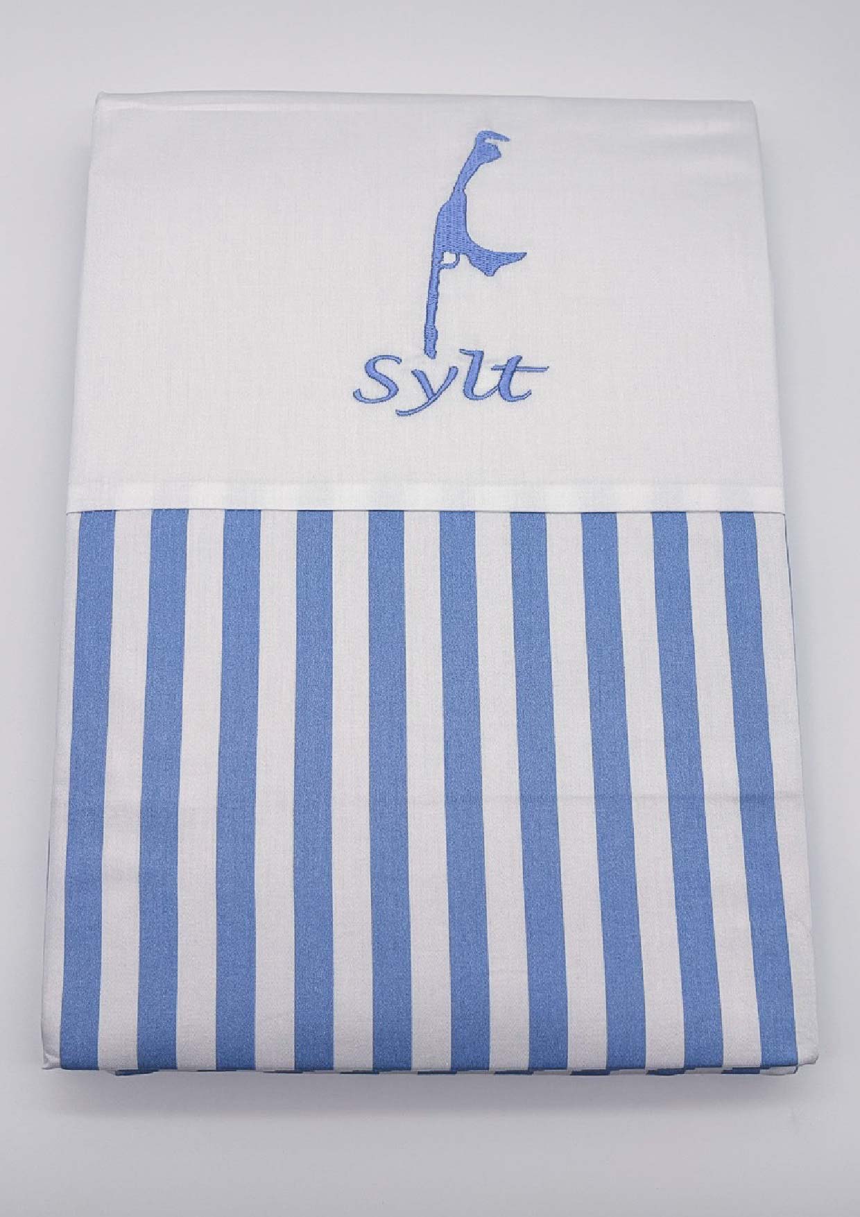 Bettwäsche "Sylt", Makosatin, breit gestreift - versch. Farben + Größen